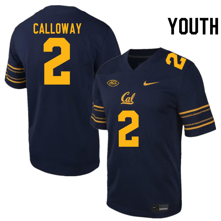 Youth #2 Kadarius Calloway California Golden Bears ACC Conference College Football Jerseys Stitched